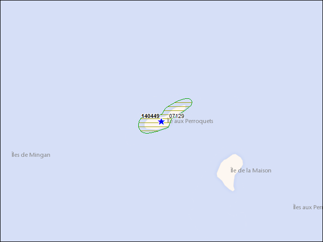 Une carte de la zone qui entoure immédiatement le bâtiment numéro 140449