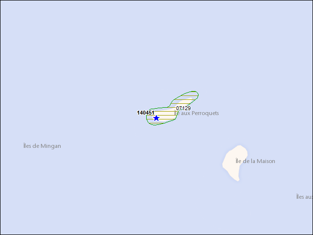 Une carte de la zone qui entoure immédiatement le bâtiment numéro 140451