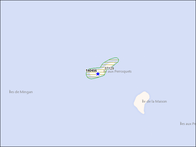 Une carte de la zone qui entoure immédiatement le bâtiment numéro 140456