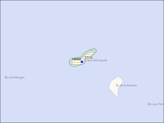 Une carte de la zone qui entoure immédiatement le bâtiment numéro 140458