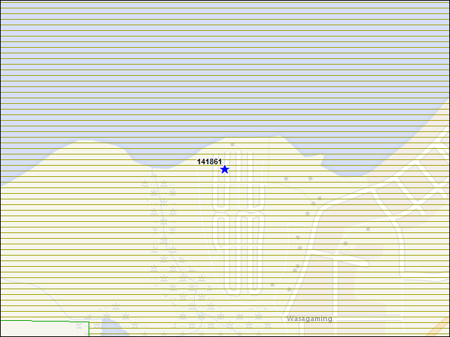 Une carte de la zone qui entoure immédiatement le bâtiment numéro 141861