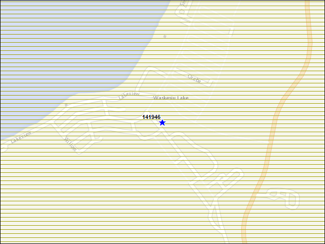 Une carte de la zone qui entoure immédiatement le bâtiment numéro 141946