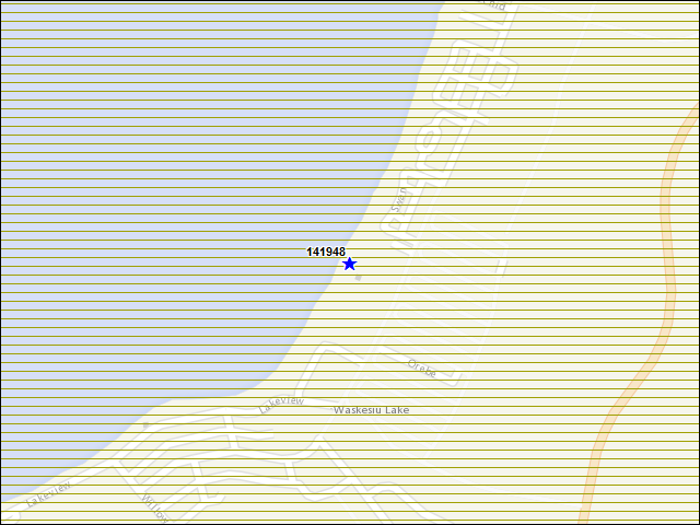 Une carte de la zone qui entoure immédiatement le bâtiment numéro 141948