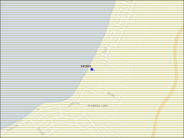 Une carte de la zone qui entoure immédiatement le bâtiment numéro 141951