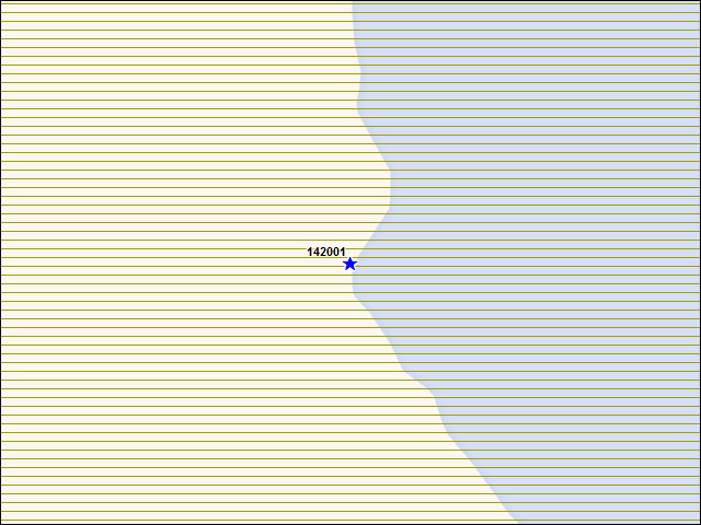 Une carte de la zone qui entoure immédiatement le bâtiment numéro 142001