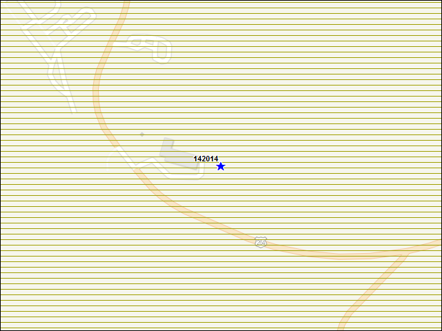 Une carte de la zone qui entoure immédiatement le bâtiment numéro 142014