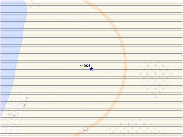 Une carte de la zone qui entoure immédiatement le bâtiment numéro 142025