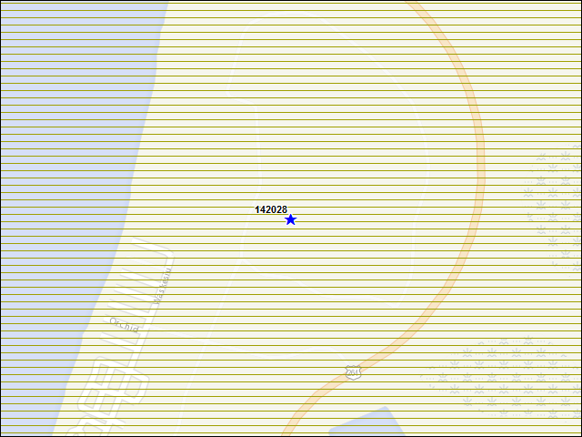 Une carte de la zone qui entoure immédiatement le bâtiment numéro 142028