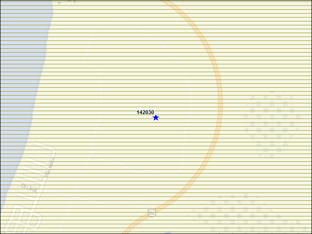 Une carte de la zone qui entoure immédiatement le bâtiment numéro 142030