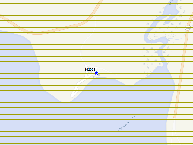 Une carte de la zone qui entoure immédiatement le bâtiment numéro 142059