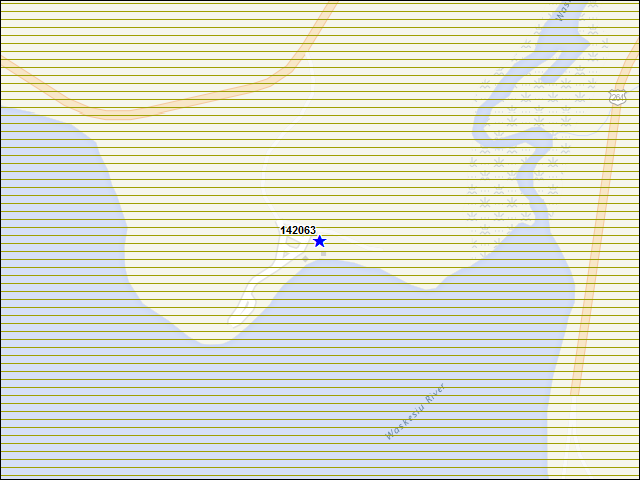 Une carte de la zone qui entoure immédiatement le bâtiment numéro 142063