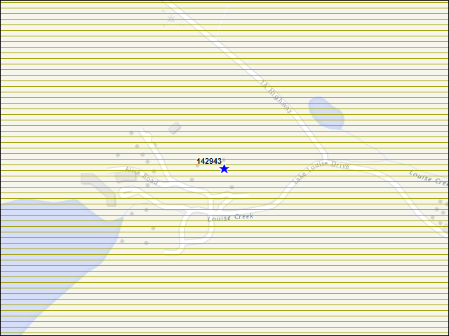 Une carte de la zone qui entoure immédiatement le bâtiment numéro 142943