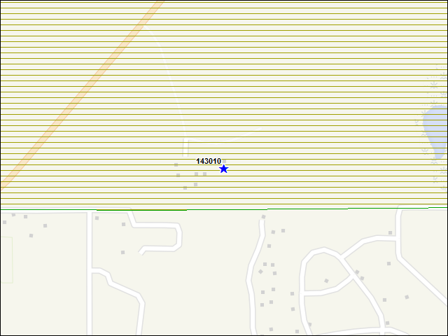 Une carte de la zone qui entoure immédiatement le bâtiment numéro 143010
