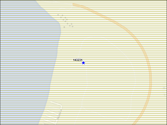 Une carte de la zone qui entoure immédiatement le bâtiment numéro 143231