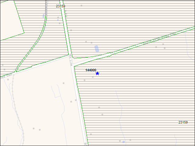 Une carte de la zone qui entoure immédiatement le bâtiment numéro 144000