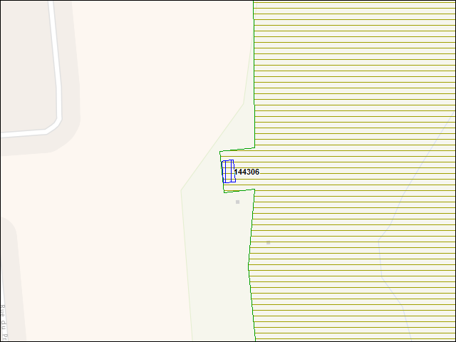 Une carte de la zone qui entoure immédiatement le bâtiment numéro 144306