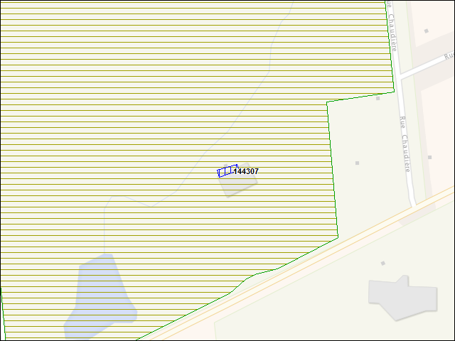 Une carte de la zone qui entoure immédiatement le bâtiment numéro 144307