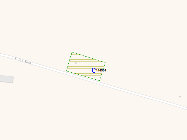 Une carte de la zone qui entoure immédiatement le bâtiment numéro 144951