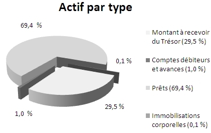 Graphique circulaire; répartition de l’actif par type, 2012-2013